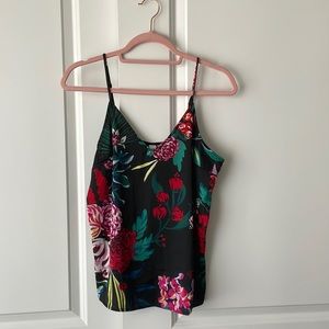 Black Floral Cami Tank Top Pajama